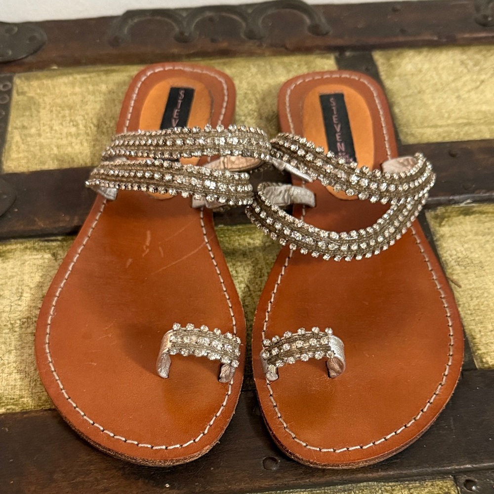 Steve Madden Silver Rhinestone Sandals